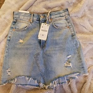Zara Destroyed Mini Skirt Medium M